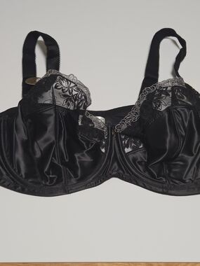 Wacoal Side Support Bra 42DD Black Full Coverage Bra Underwire Lace NWT 855377